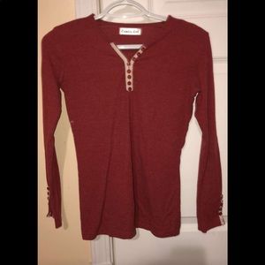 Long sleeve tee | button down 1/4 | S